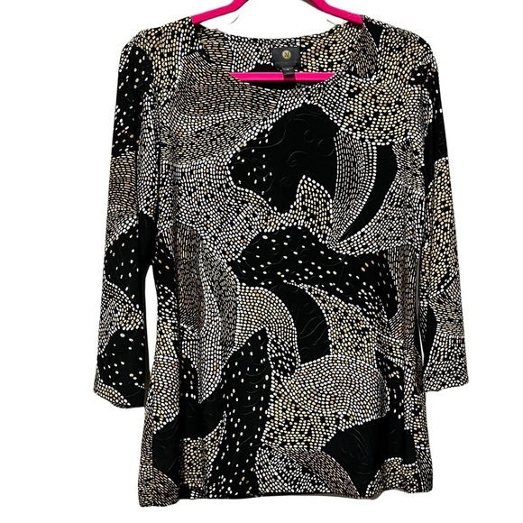 MJ Collection Black, Yellow, and White Shirt in Size Medium - Picture 3 of 6